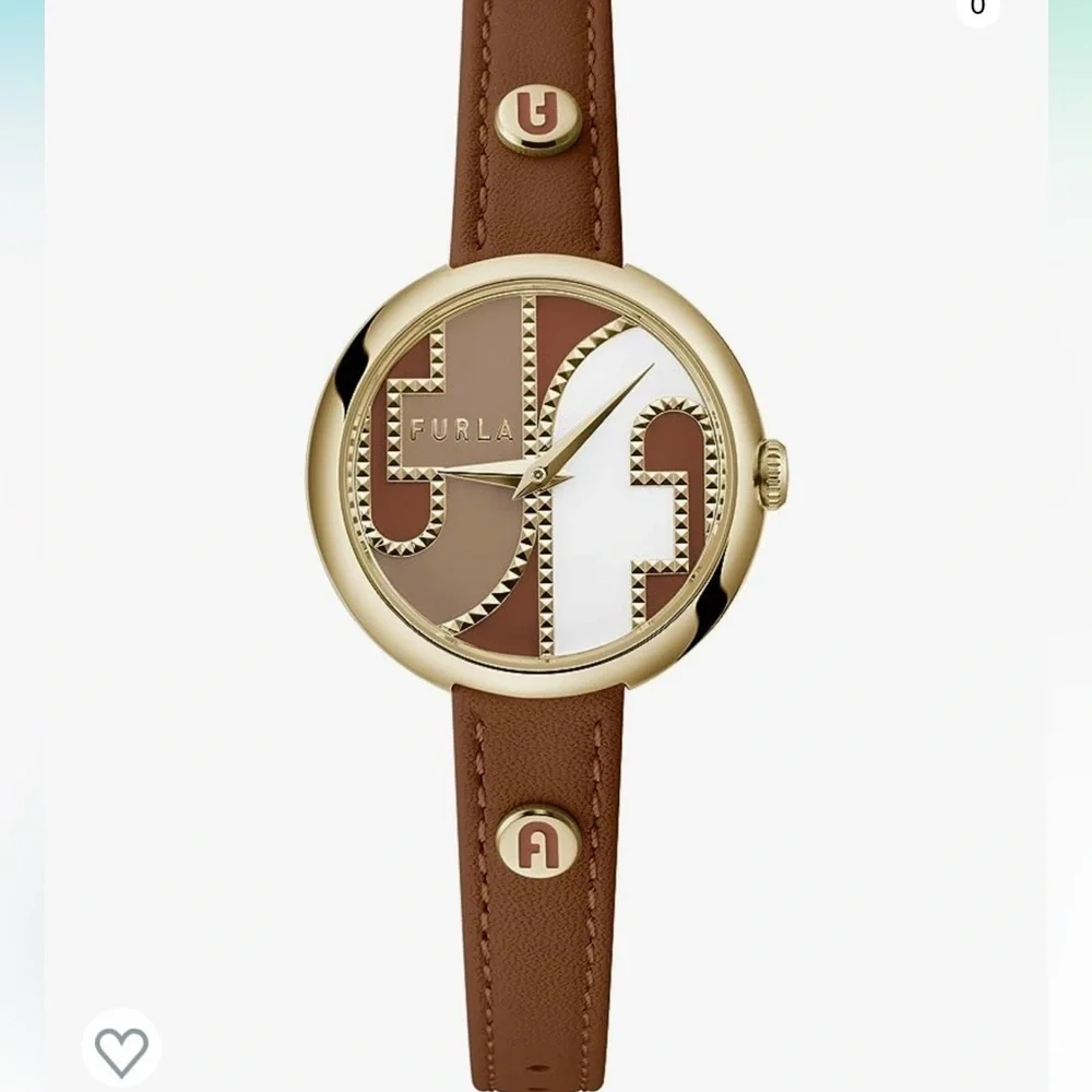 Furla Cosy Brown Genuine Leather Strap Watch